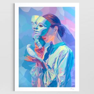 print-He face behind the face